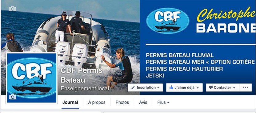 page facebook CB permis bateau lyon rhône
